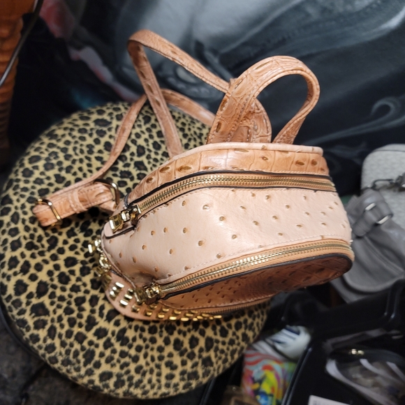 Mini Studded Taupe fashion backpack - Picture 2 of 14